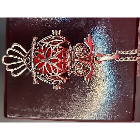 Owl Lava Stone Aromatherapy Essential Oil Beads Diffuser Necklace By Maromalife - Picture 6 of 6